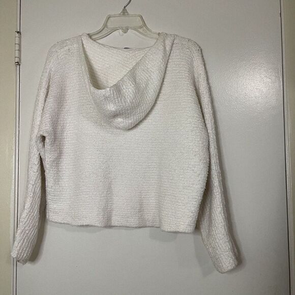 VINCE. Ivory white fuzzy Pullover lounge casual knit hoodie sweater size XS - Picture 6 of 7